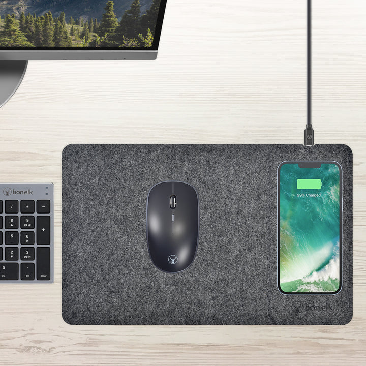 Bonelk Wireless Charging Pro Mouse Mat - Grey