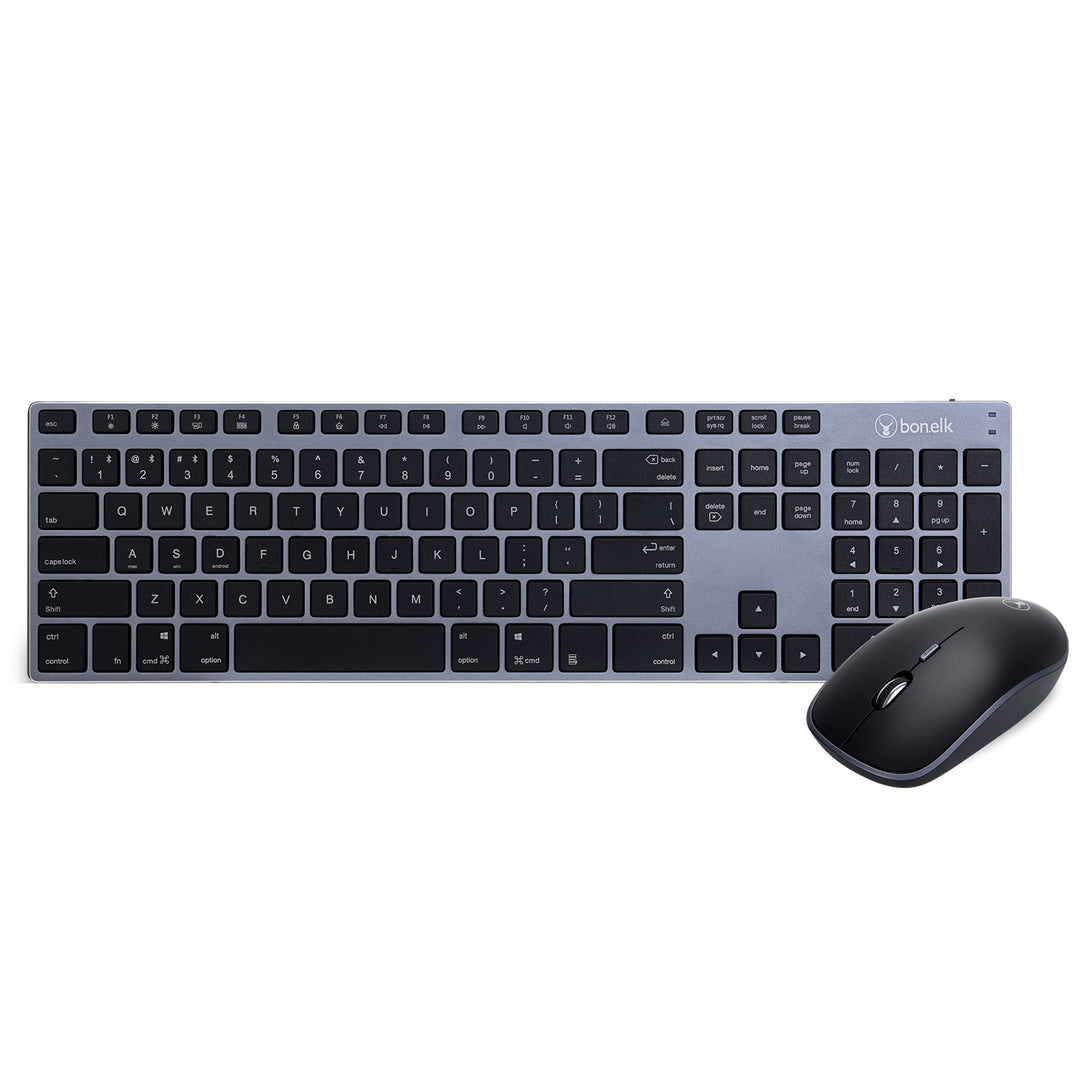 Bonelk Aluminium Bluetooth Keyboard and Mouse Combo, Full Size, KM-517A  - Space Grey