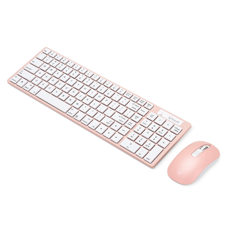 Bonelk Slim Wireless Keyboard and Mouse Combo, KM-322 - Salmon