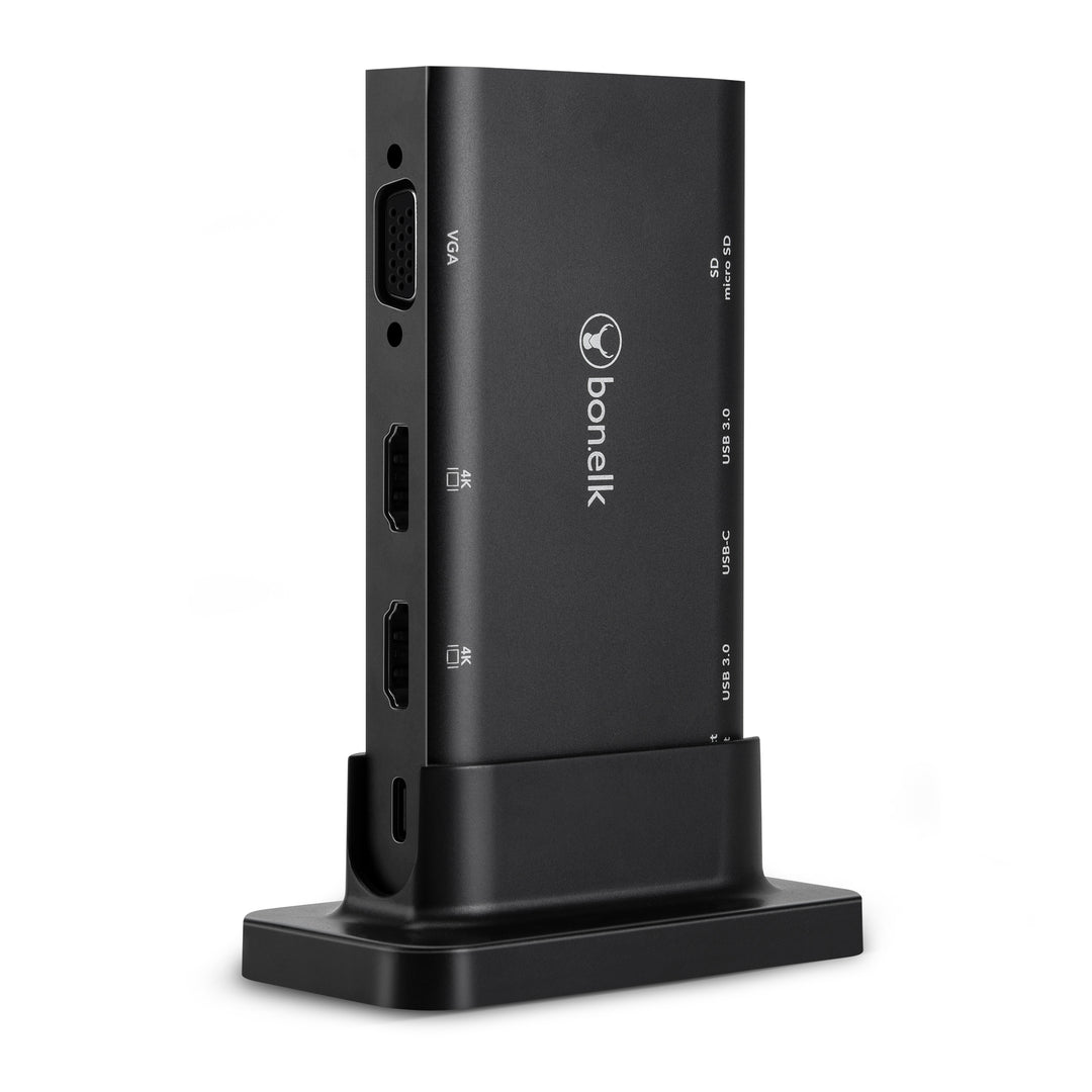 Bonelk Long-Life USB-C to 9in1 Multiport Desktop Hub - Black