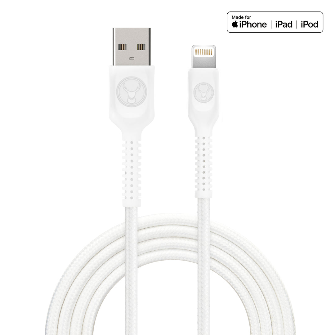 Bonelk Long-Life Easy-Grip USB-A to Lightning Cable (2m) - White