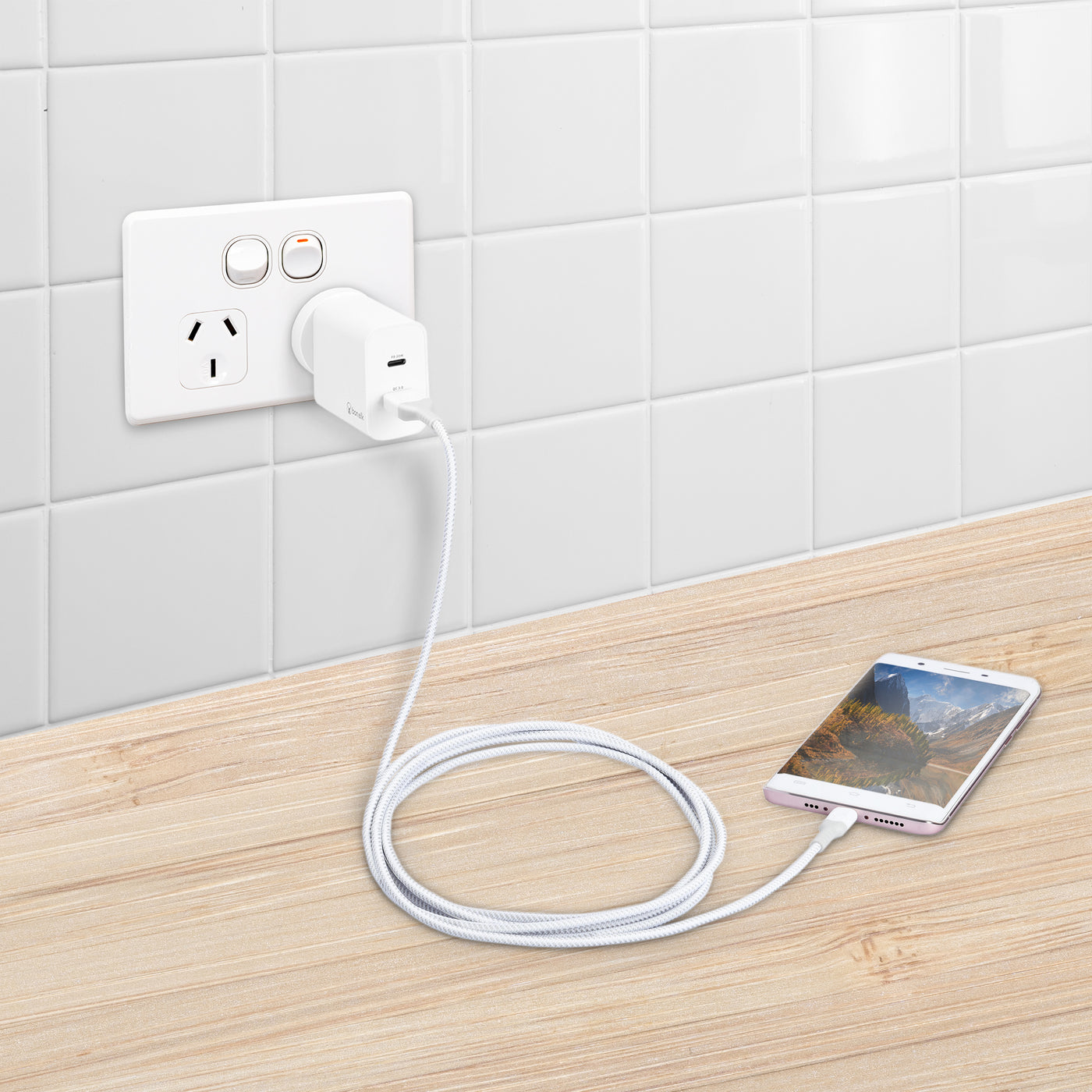Bonelk USB to USB-C Cable, Long-Life Series (White) - 1.2m