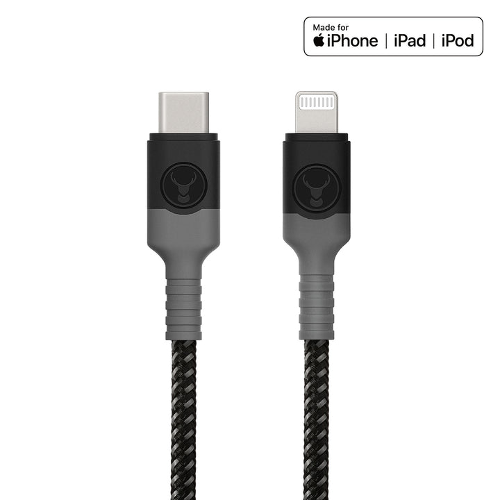 Bonelk Long-Life USB-C to Lightning Cable (1.2m) - Black
