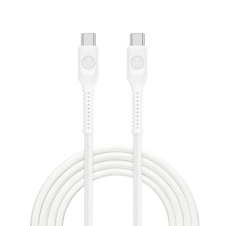 Bonelk Long-Life Easy-Grip USB-C to USB-C Cable, 100W (1.2m) - White