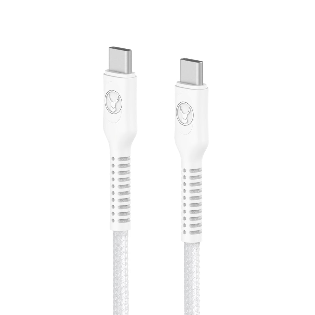 Bonelk Long-Life Easy-Grip USB-C to USB-C Cable, 100W (1.2m) - White