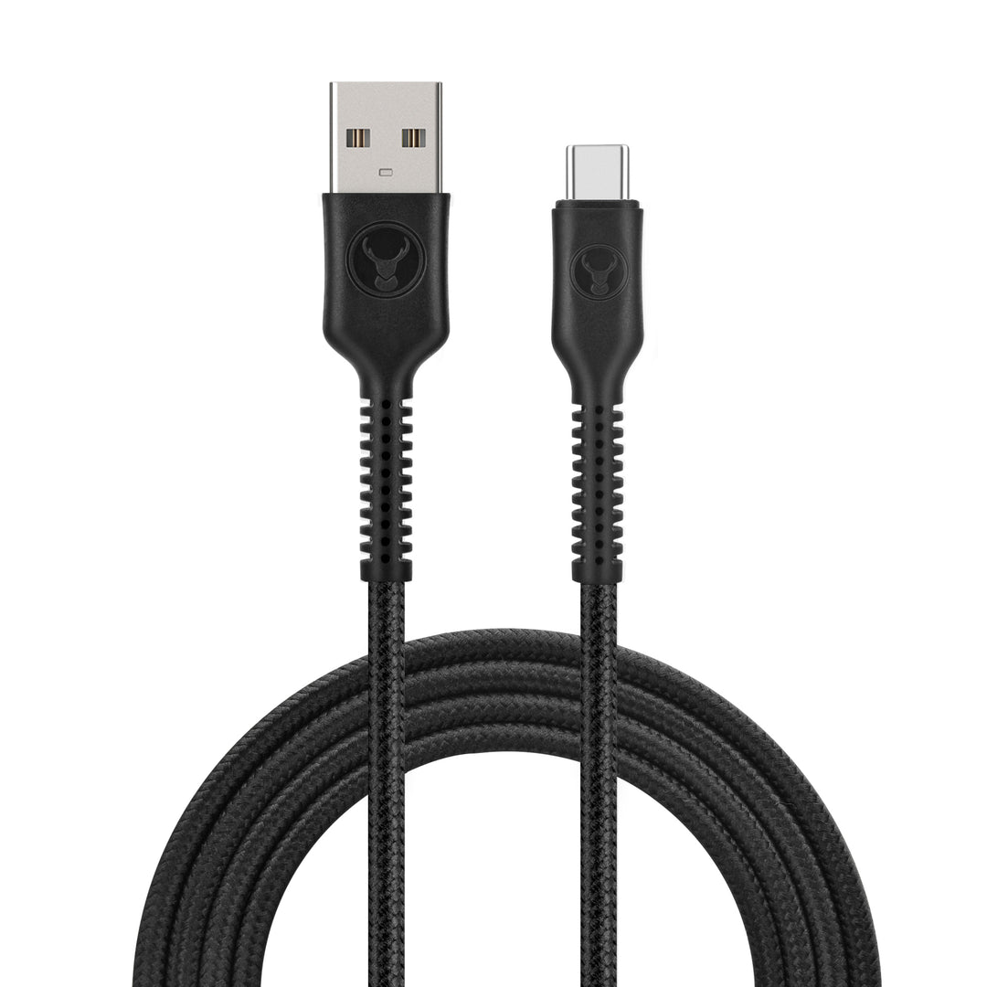 Bonelk Long-Life Easy-Grip USB-A to USB-C Cable, 60W (1.2m) - Black