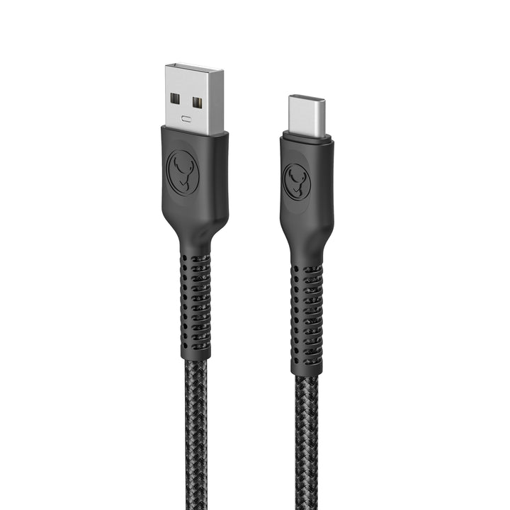 Bonelk Long-Life Easy-Grip USB-A to USB-C Cable, 60W (1.2m) - Black