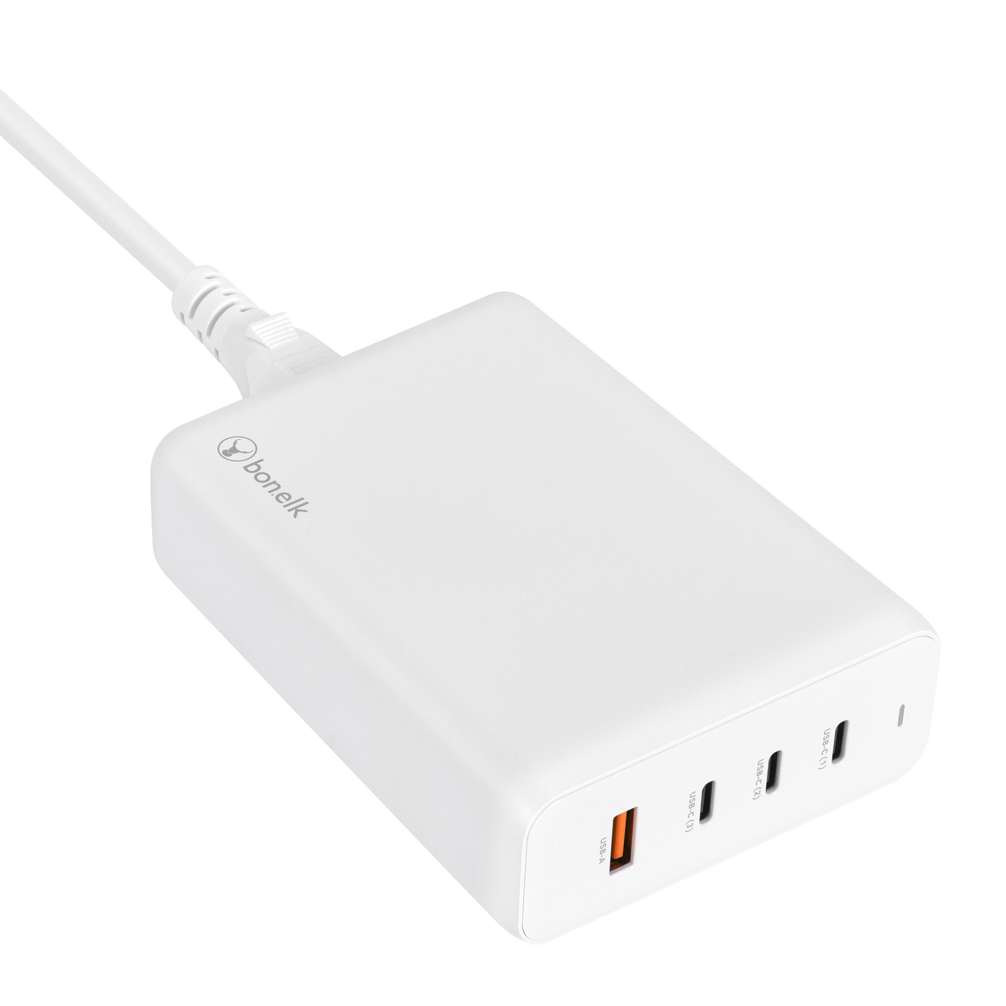 Bonelk 240W PD GaN Desktop Charger, 3 x USB-C, 1 x USB-A - White