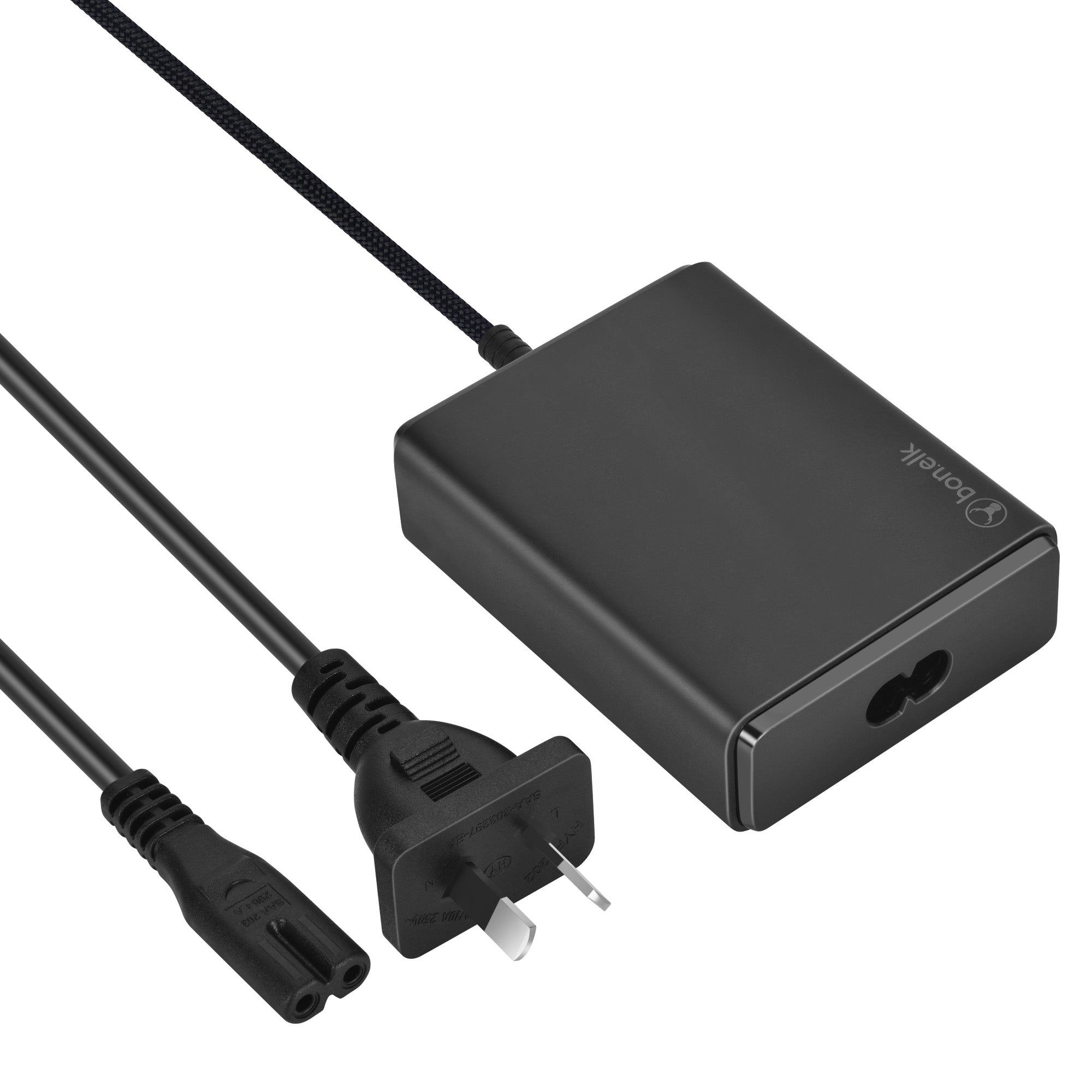 Bonelk Long-Life 100W PD GaN Desktop Charger, in-built USB-C Cable 1.5m - Black