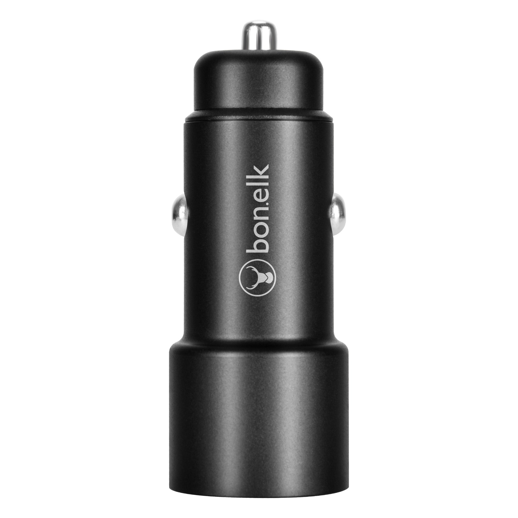 Bonelk 40W PD Dual Car Charger, 2 x USB-C - Black