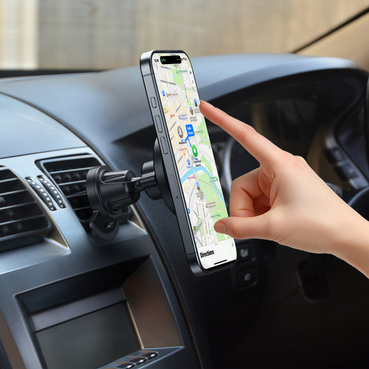 Bonelk Magnetic 15W Wireless Charging Vent Mount + PD 30W Car Charger - Black