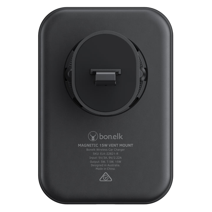 Bonelk Qi2 Magnetic 15W Charging Vent Mount + PD 30W Car Charger - Black