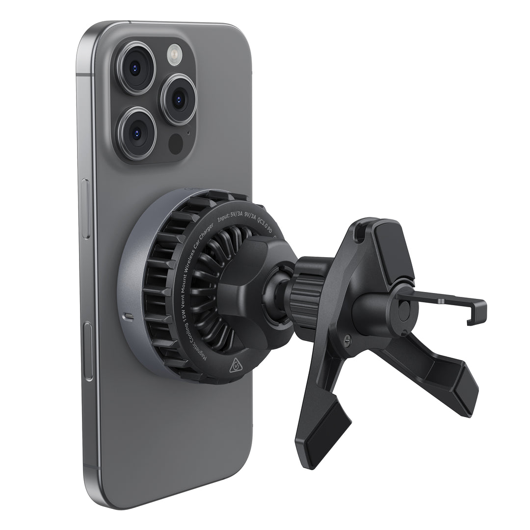 Bonelk Cooling Magnetic 15W Charging Vent Mount + PD 30W Car Charger - Black