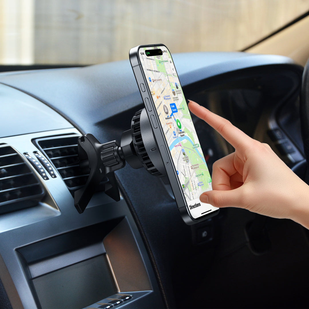 Bonelk Cooling Magnetic 15W Charging Vent Mount + PD 30W Car Charger - Black