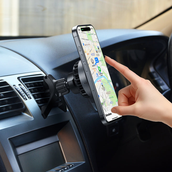 Bonelk Cooling Magnetic 15W Charging Vent Mount + PD 30W Car Charger - Black