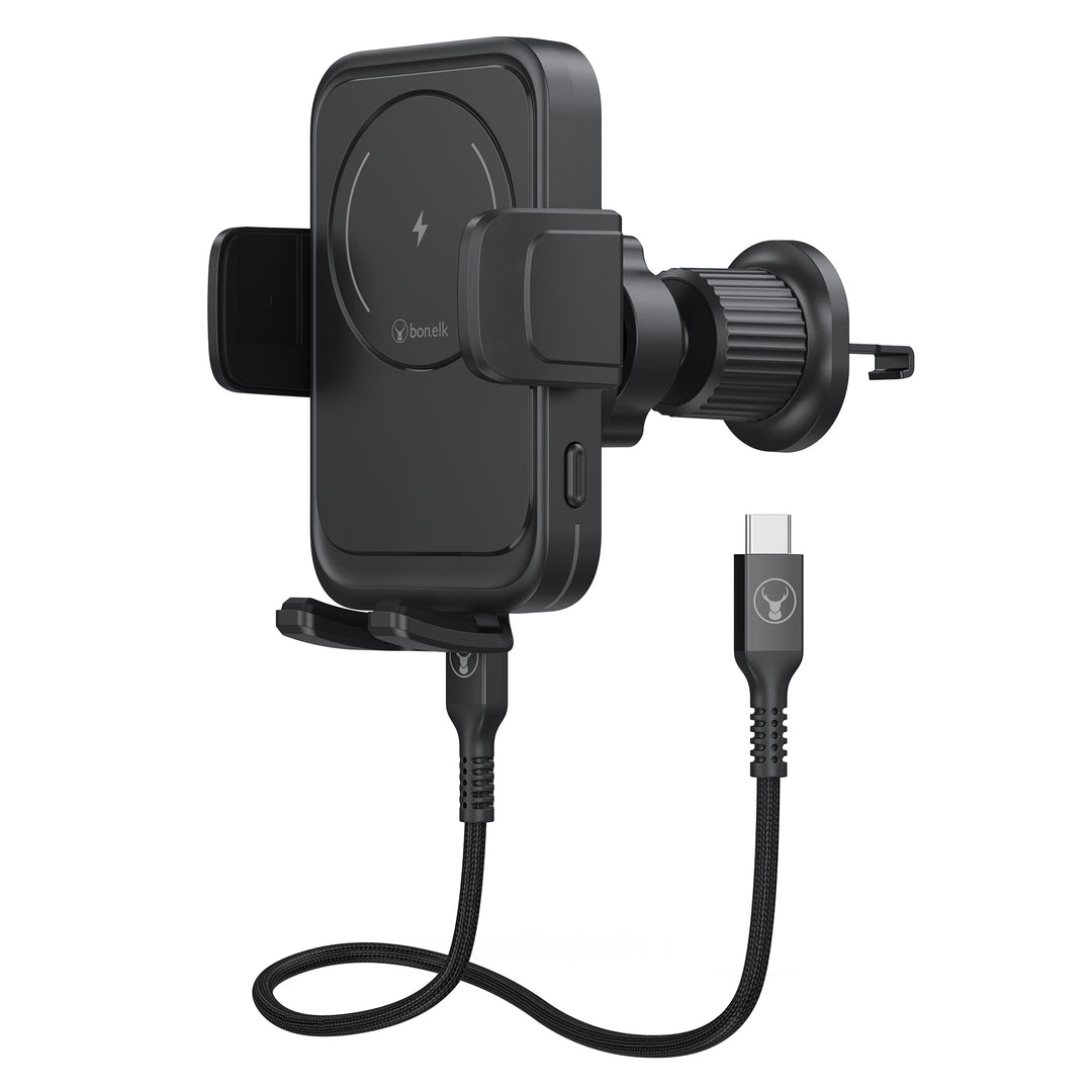Bonelk Universal 15W Wireless Charging Vent Mount Phone Holder - Black
