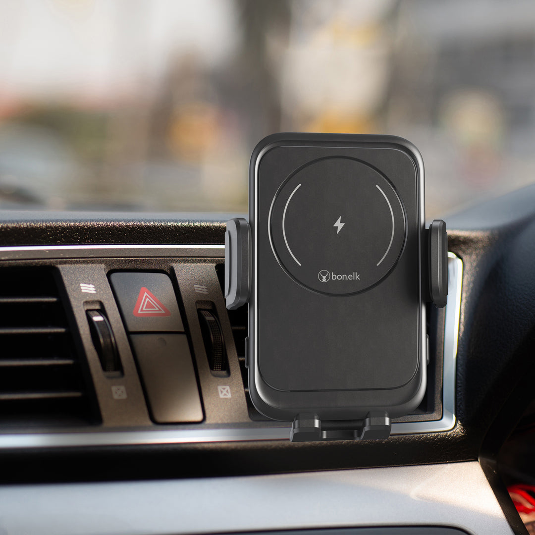 Bonelk Universal 15W Wireless Charging Vent Mount Phone Holder - Black