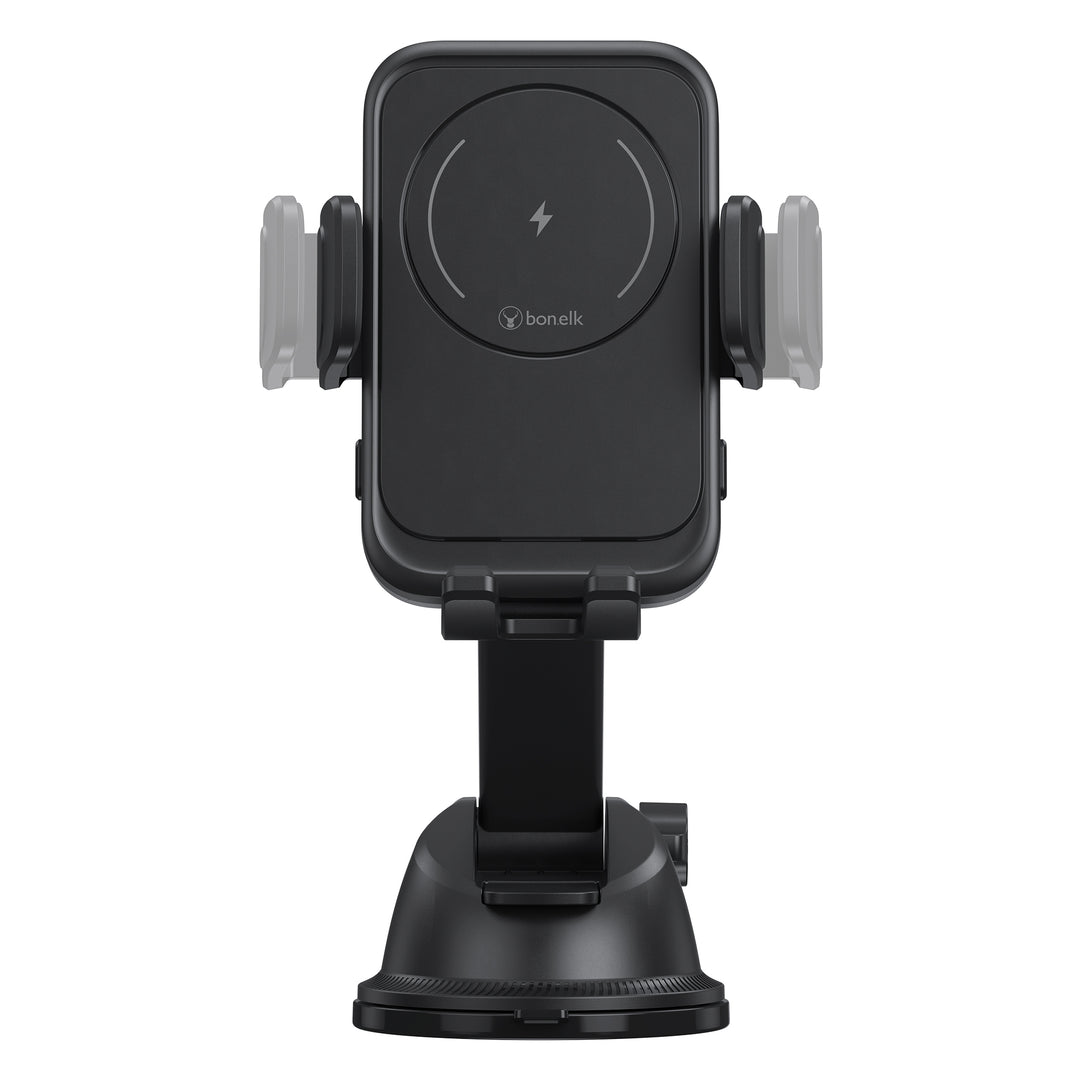 Bonelk Universal Extend Suction Mount, 15W Wireless Charging Phone Holder - Black