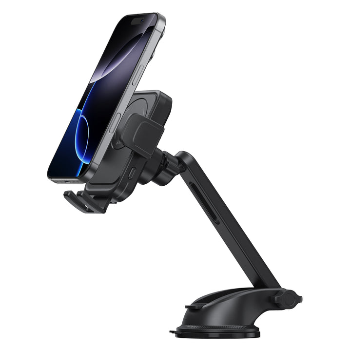 Bonelk Universal Extend Suction Mount, 15W Wireless Charging Phone Holder - Black
