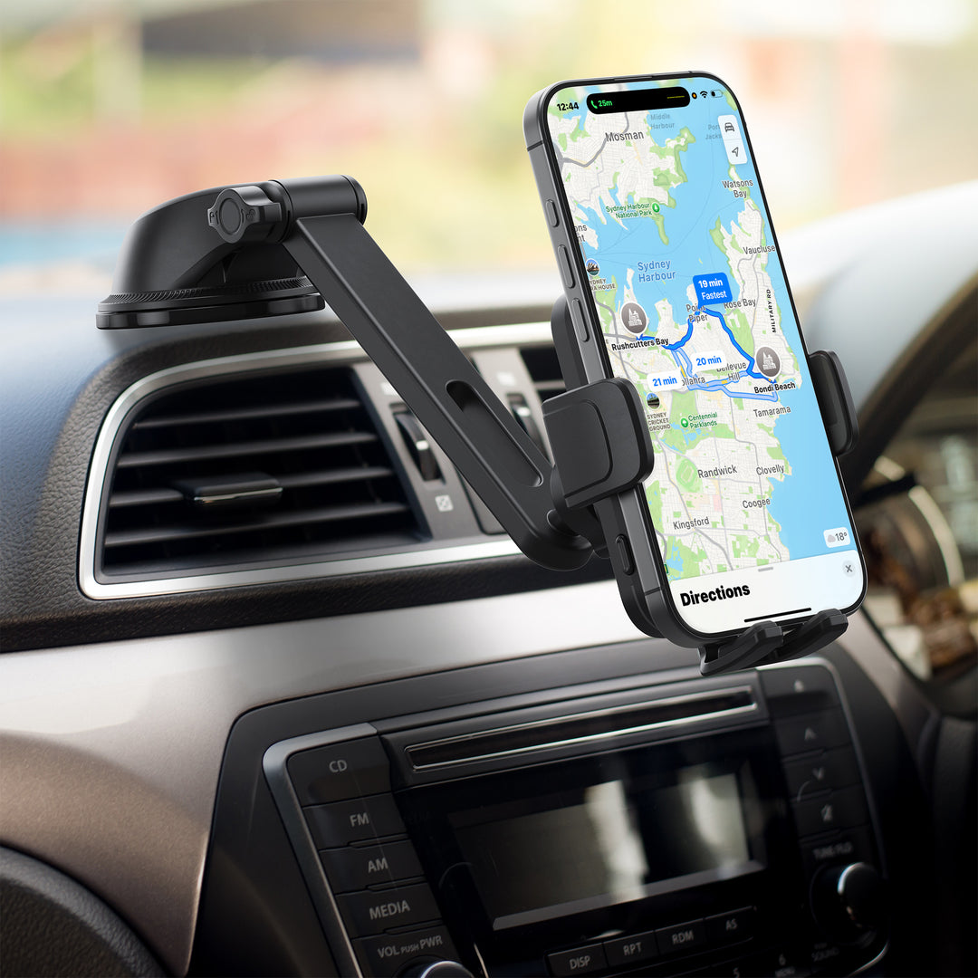 Bonelk Universal Extend Suction Mount, 15W Wireless Charging Phone Holder - Black