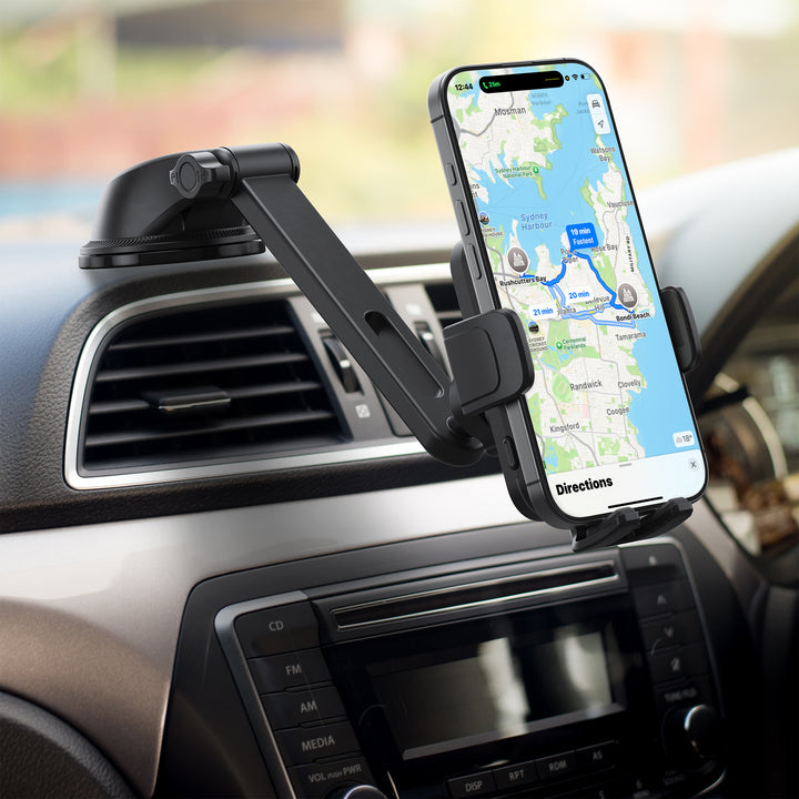 Bonelk Universal Extend Suction Mount, 15W Wireless Charging Phone Holder - Black