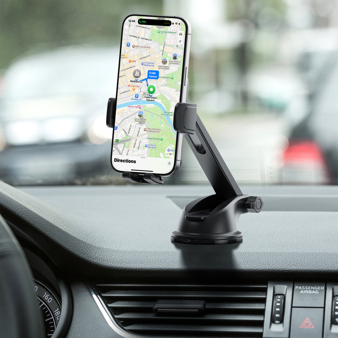 Bonelk Universal Extend Suction Mount, 15W Wireless Charging Phone Holder - Black