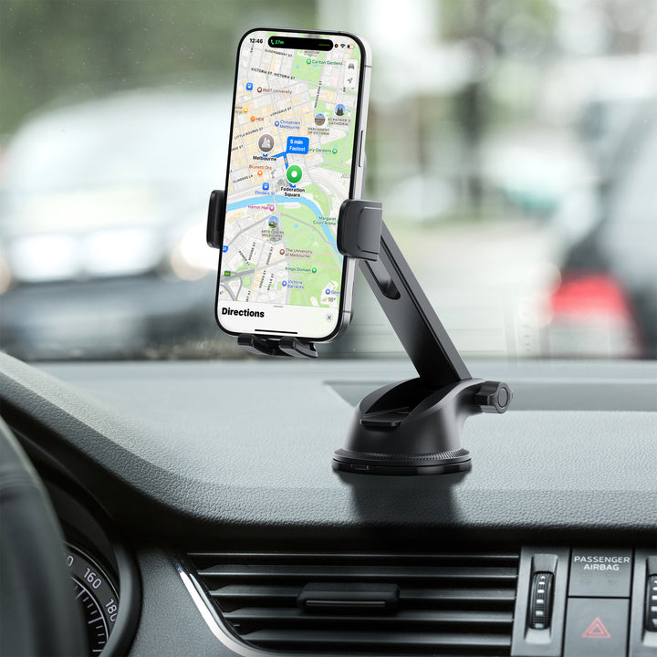 Bonelk Universal Extend Suction Mount, 15W Wireless Charging Phone Holder - Black
