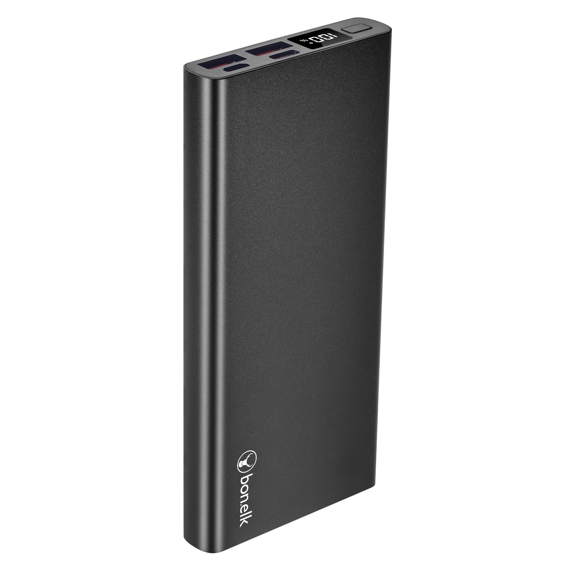 Bonelk 10k mAh Power Bank Slim Eco Series, 1 x USB-C PD20W, 2 x USB-A QC18W - Black
