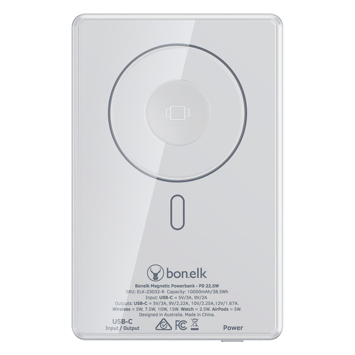 Bonelk Magnetic 5in1 Wireless Charging Power Bank 10k mAh