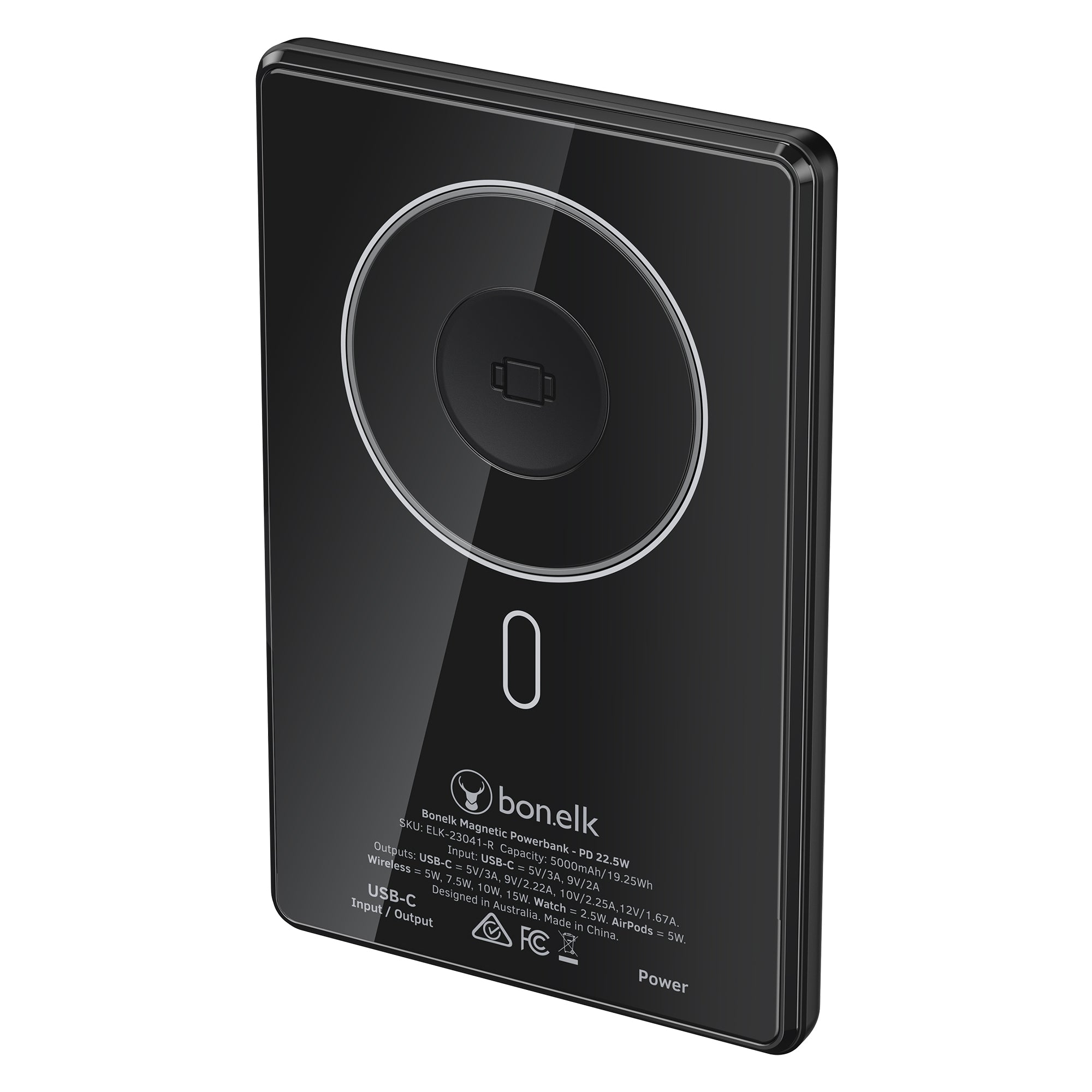 Bonelk Magnetic 4in1 Wireless Charging Power Bank 5k mAh - Black