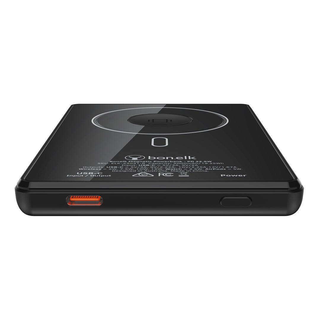 Bonelk Magnetic 4in1 Wireless Charging Power Bank 5k mAh - Black