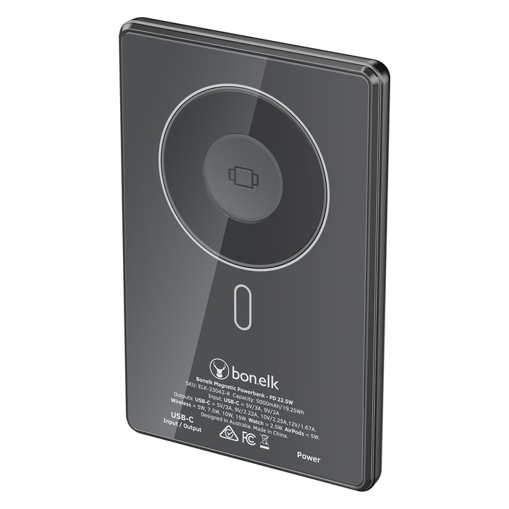Bonelk Magnetic 4in1 Wireless Charging Power Bank 5k mAh - Space Grey