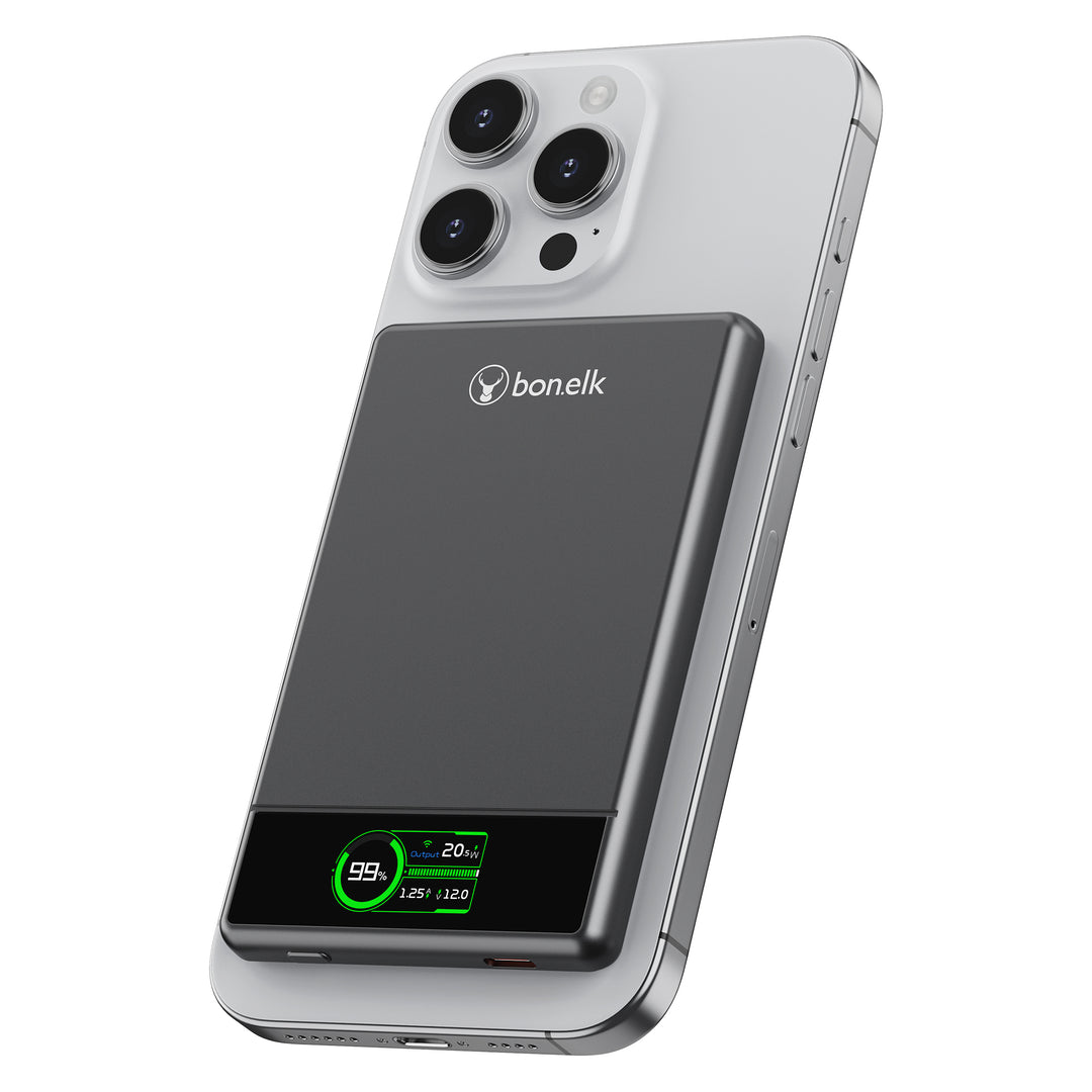 Bonelk Magnetic 4in1 Wireless Charging Power Bank 5k mAh - Space Grey