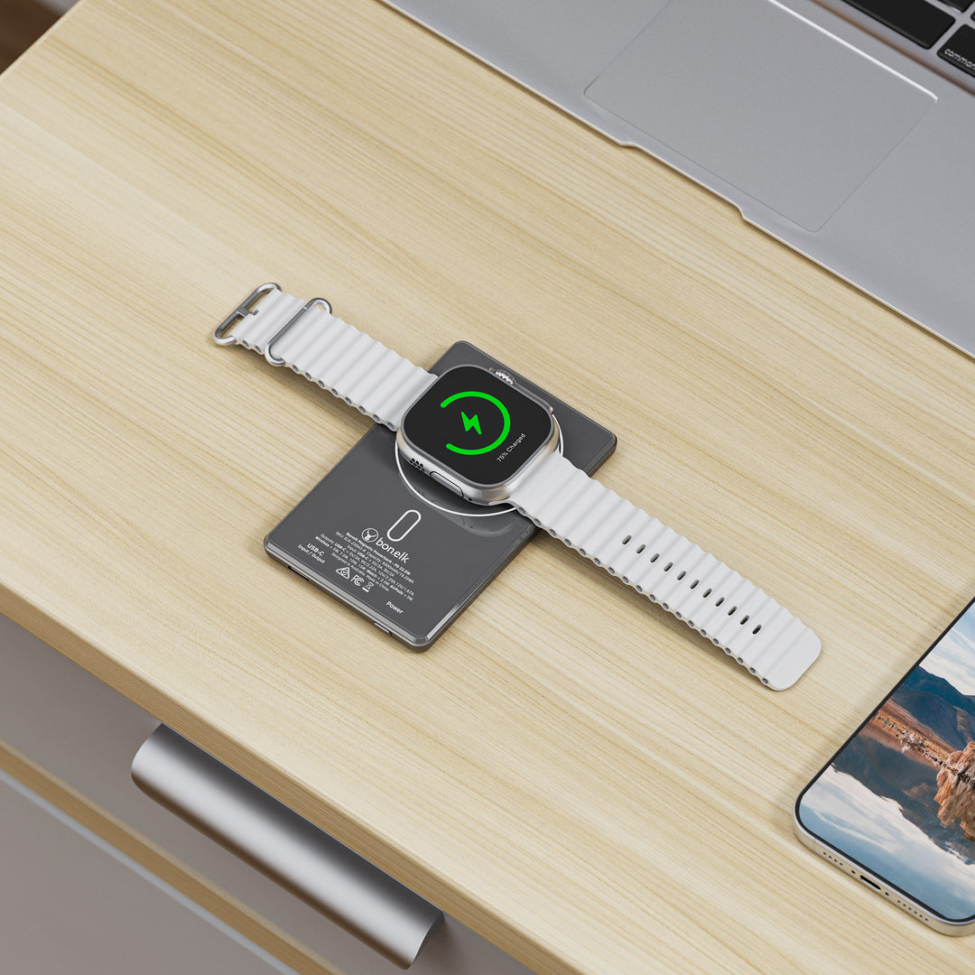 Bonelk Magnetic 4in1 Wireless Charging Power Bank 5k mAh - Space Grey