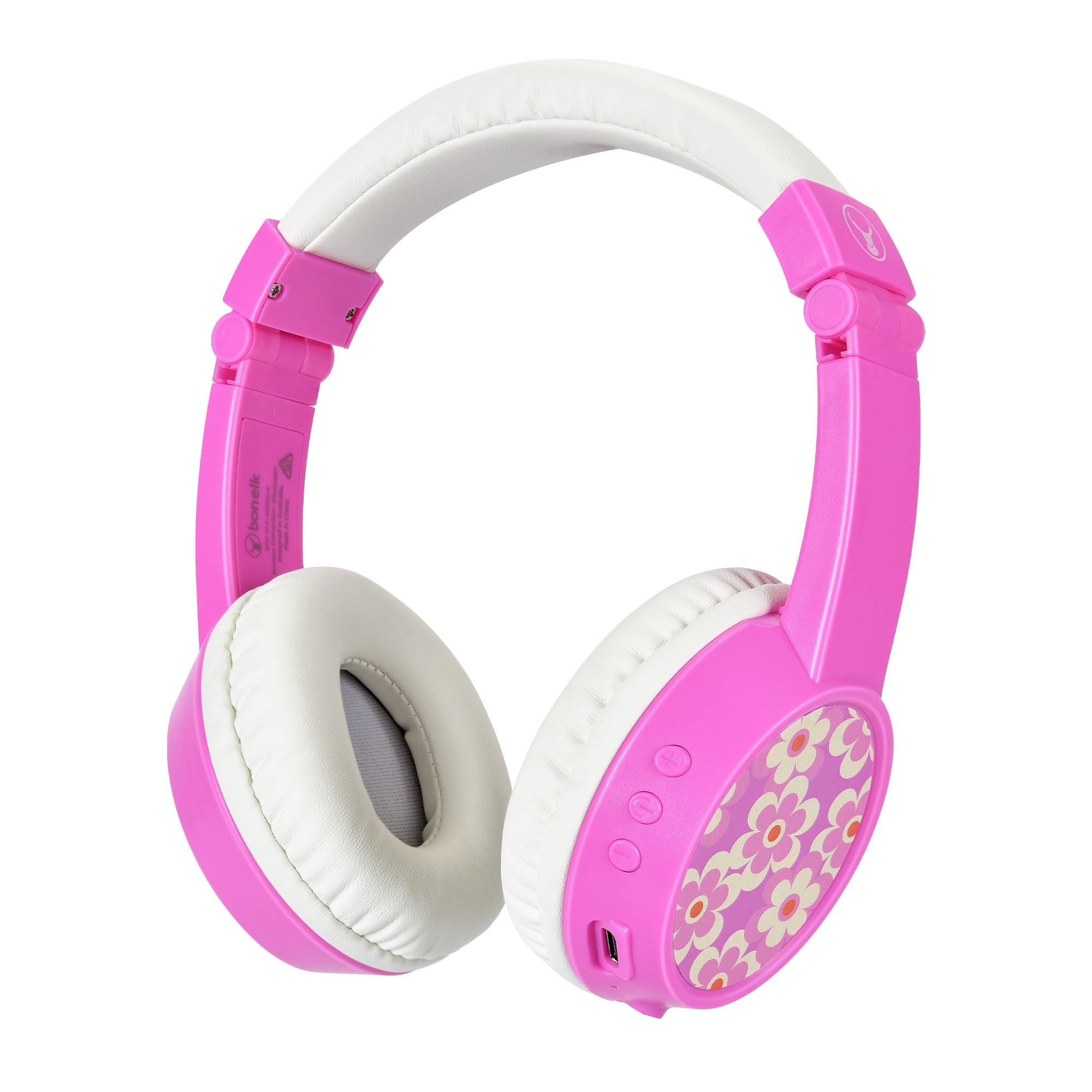 Bonelk My-Style Kids Wireless Headphones - Pink/White