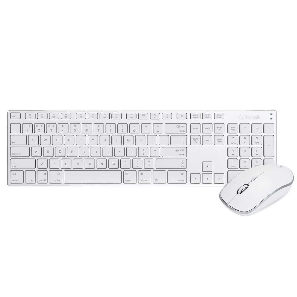 Bonelk Aluminium Bluetooth Keyboard and Mouse Combo, Full Size, KM-517