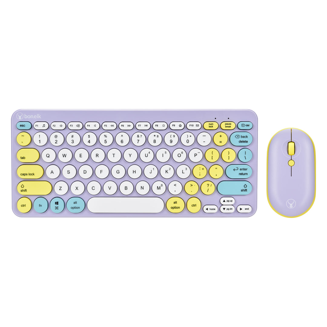 Bonelk Wireless Keyboard and Mouse Combo, Compact, KM-383 - Lilac