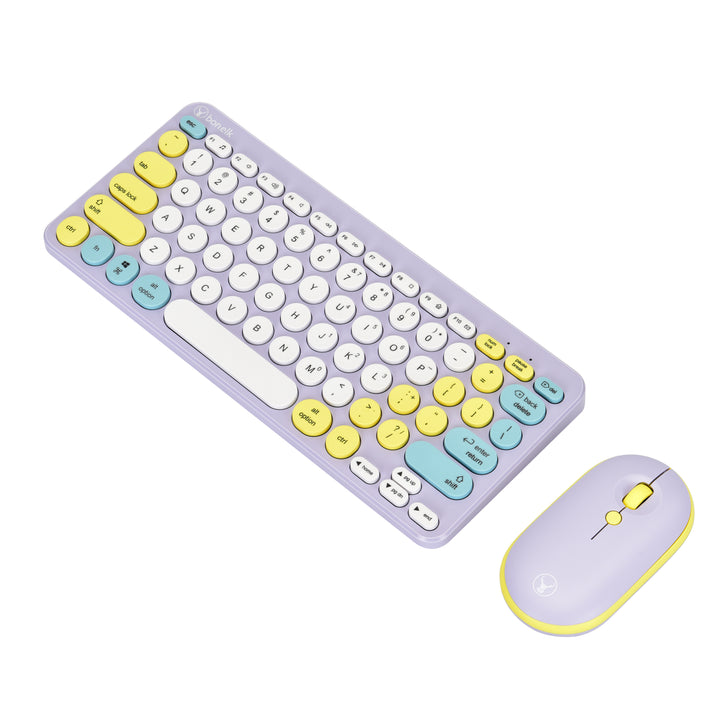 Bonelk Wireless Keyboard and Mouse Combo, Compact, KM-383 - Lilac