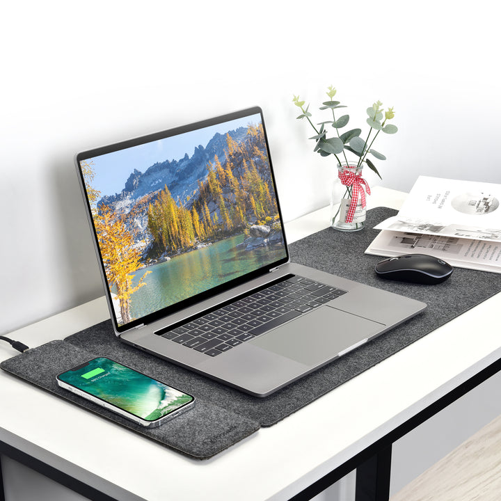 Bonelk Wireless Charging Split Desktop Mat - Grey
