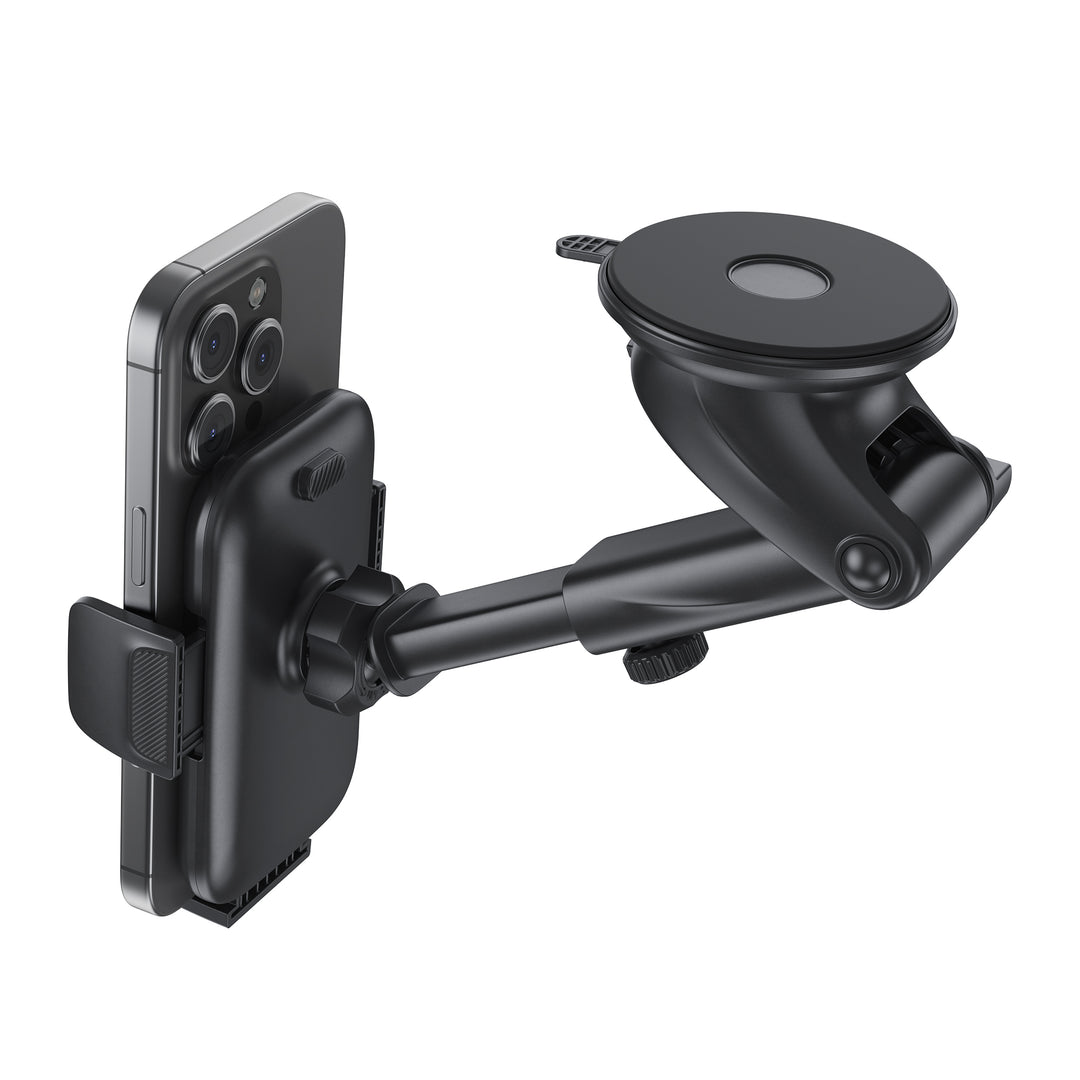 Bonelk Universal Suction Mount Extendable Phone Holder - Black
