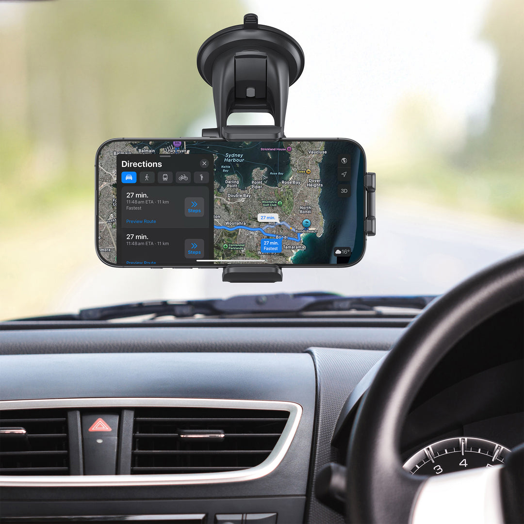 Bonelk Universal Suction Mount Extendable Phone Holder - Black