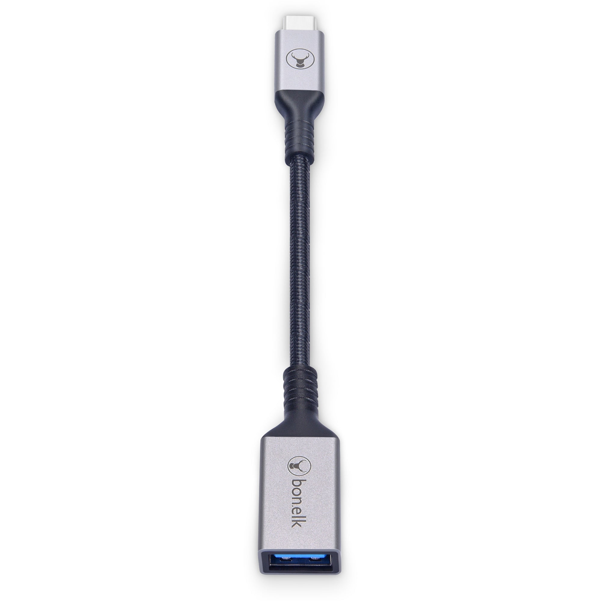 Bonelk Long-Life USB-C to USB-A Adapter (15cm)  - Space Grey