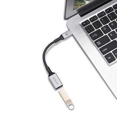 Bonelk Long-Life USB-C to USB-A Adapter (15cm)  - Space Grey