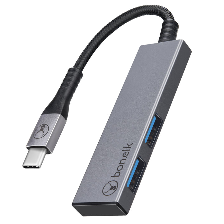 Bonelk Long-Life USB-C to 2 Port USB 3.0 Slim Hub -  Space Grey