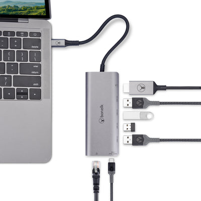 Bonelk Long-Life USB-C to 7in1 Multiport Hub - Space Grey