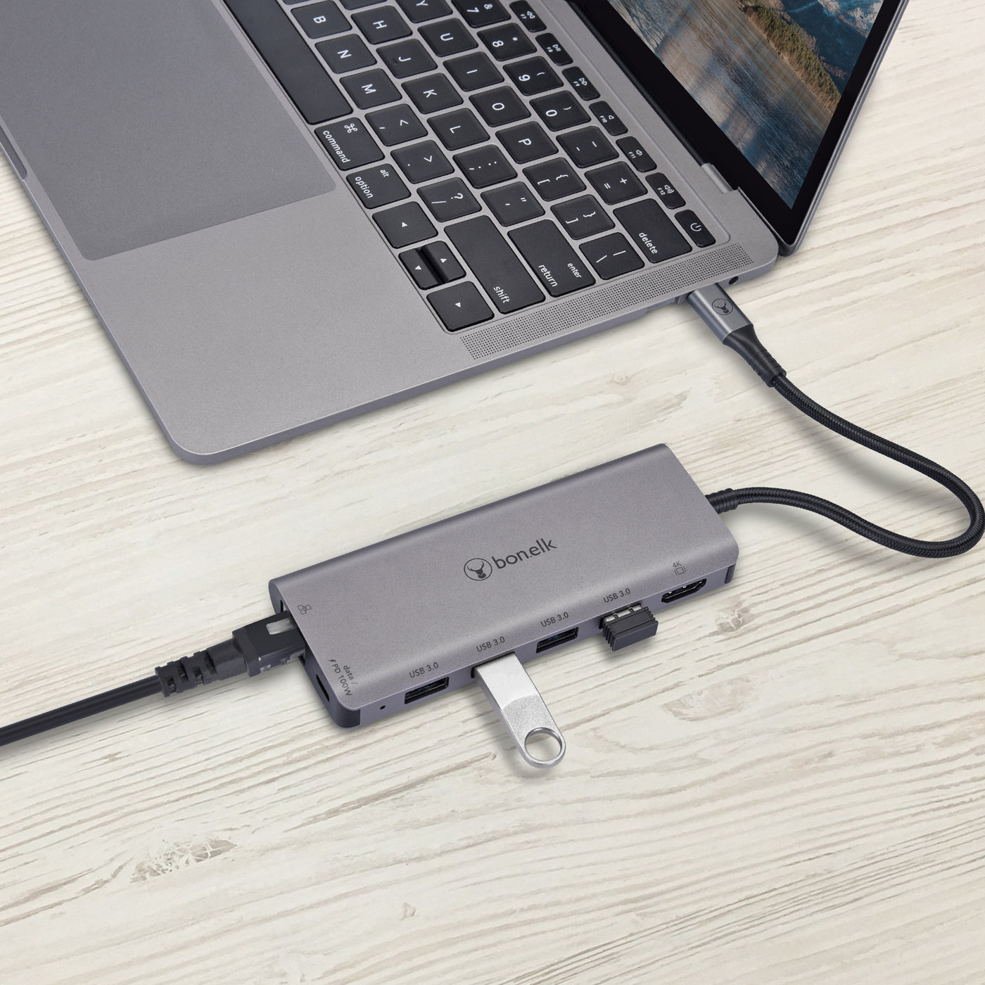 Bonelk Long-Life USB-C to 7in1 Multiport Hub - Space Grey