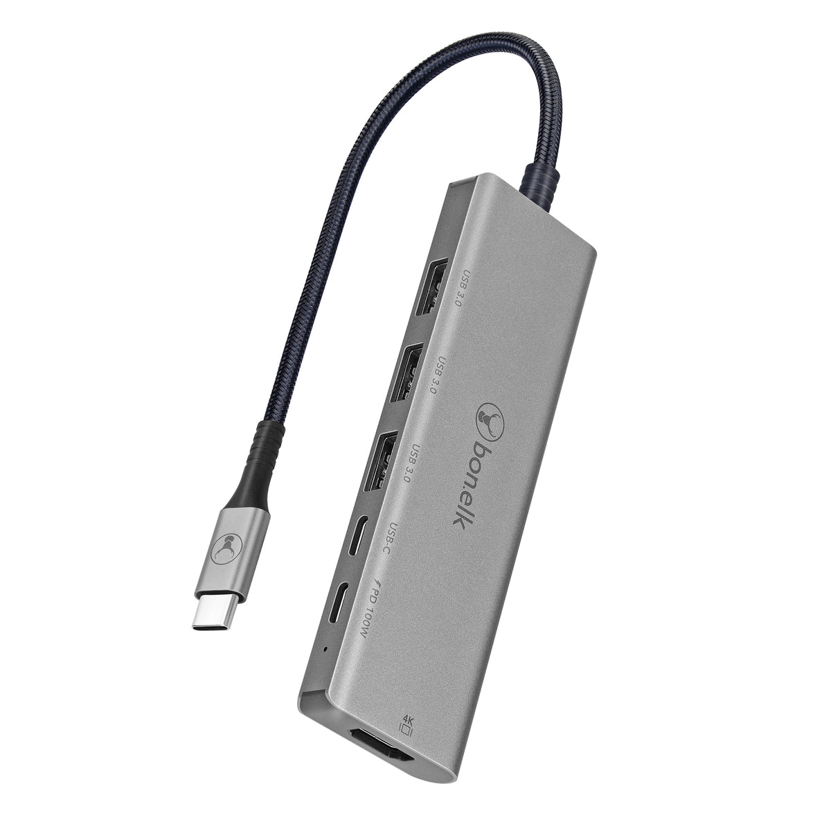 Bonelk Long-Life USB-C to 6in1 Multiport Hub - Space Grey