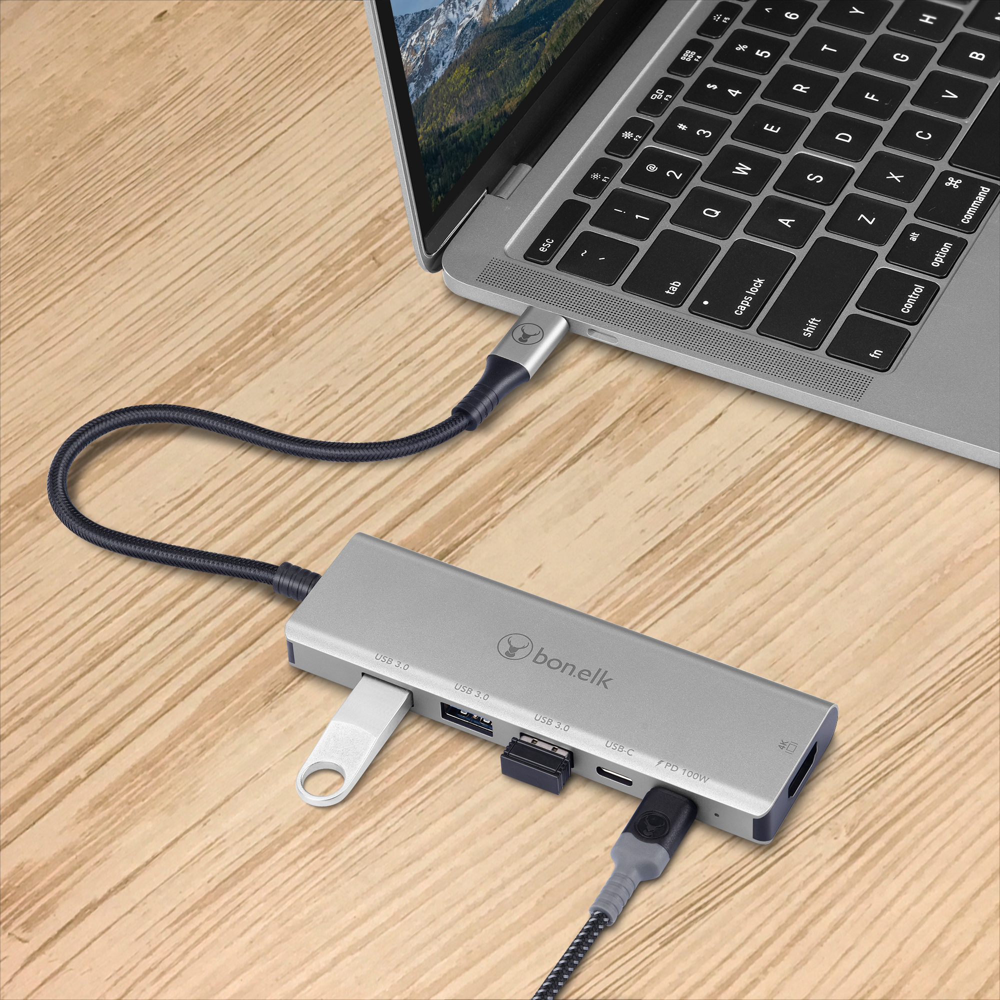Bonelk Long-Life USB-C to 6in1 Multiport Hub - Space Grey