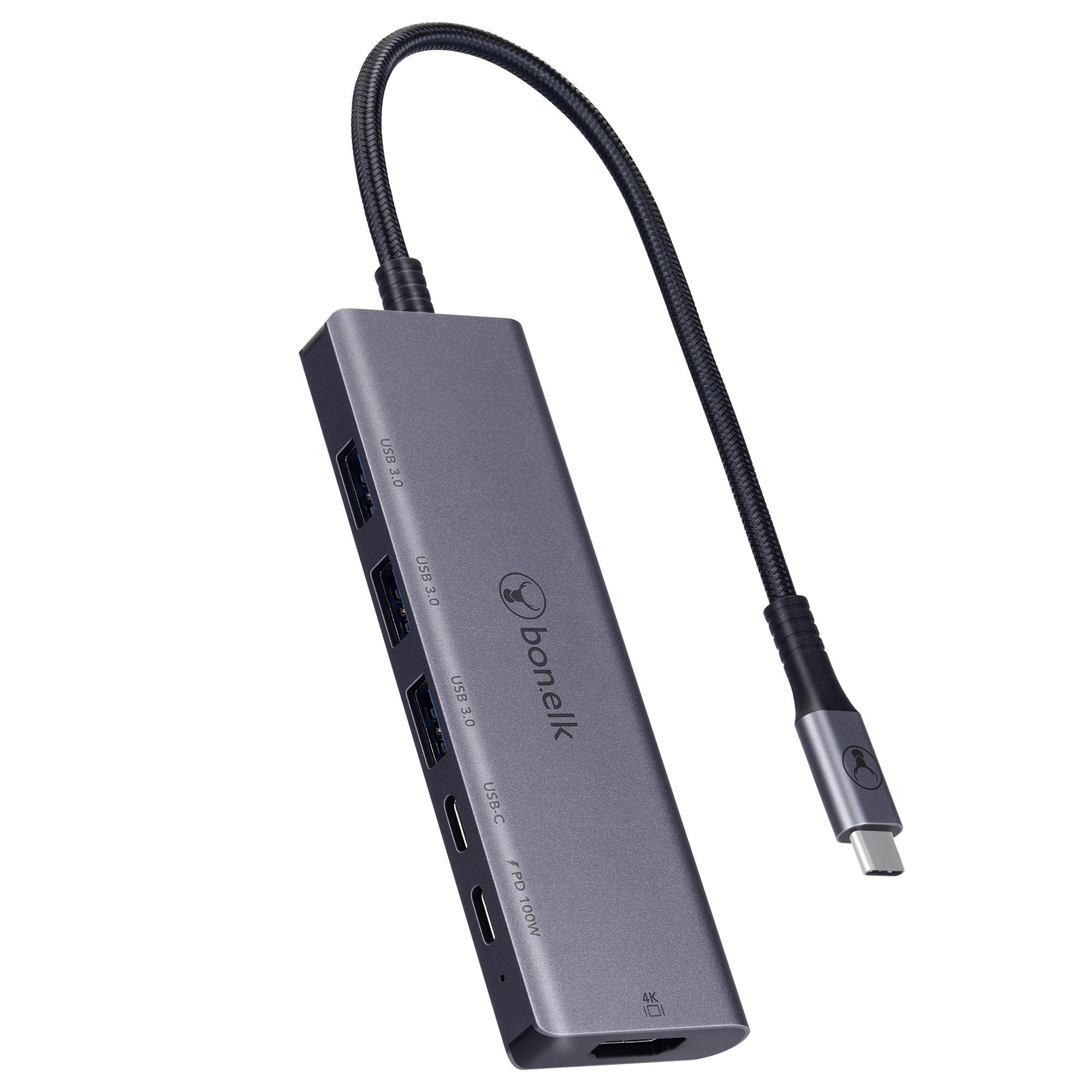 Bonelk Long-Life USB-C to 6in1 Multiport Hub - Space Grey