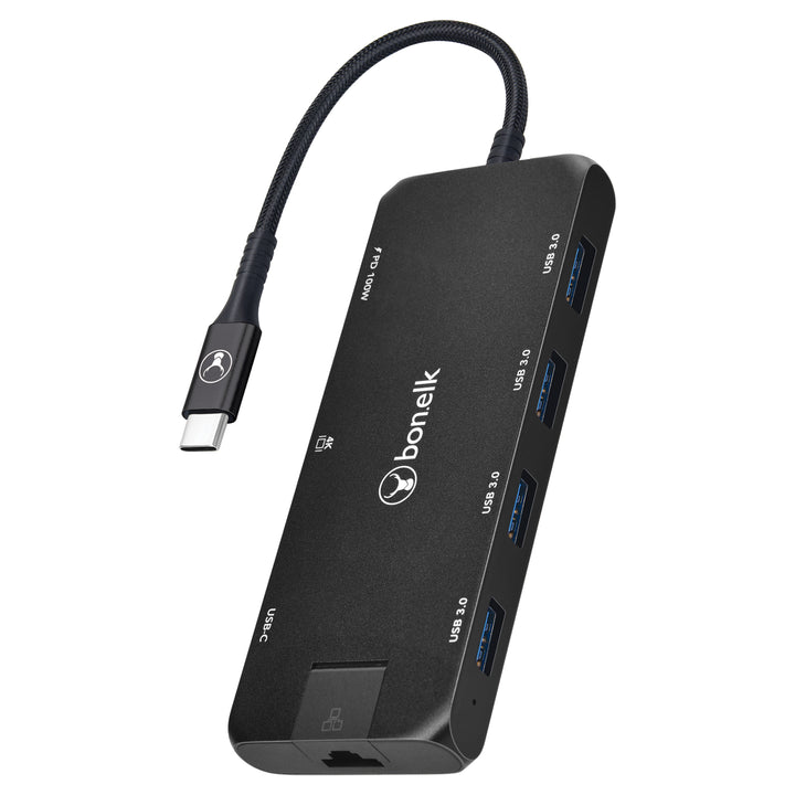 Bonelk Long-Life USB-C to 8in1 Multiport Hub - Black